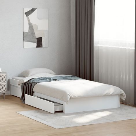 vidaXL Giroletto con Cassetti Bianco 75x190 cm in Legno Multistrato (1/5)