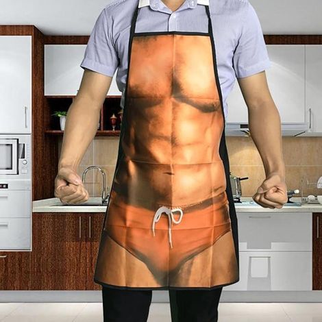 Tablier de cuisine à motif homme musclé, créatif et sexy, idéal comme cadeau pour homme ou petit ami. (1/3)