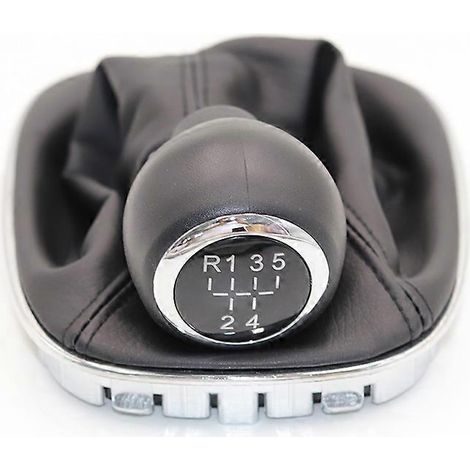 Pommeau de levier de vitesse 5/6 avec soufflet de levier de vitesse noir pour Opel Corsa D 2006-2015 009140093 19276456, cuir PU et plastique (1/5)