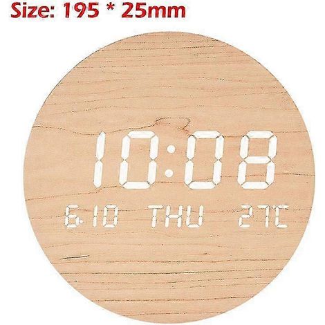 Horloge murale numérique LED, affichage multifonctionnel de la température, de la date et de l'heure, réveil silencieux, convient aux chambres et aux salons, horloge murale n° 1. (1/5)