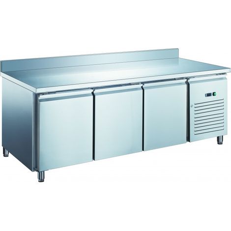 Table Réfrigérée Inox Positive 3 Portes avec Dosseret - 800 - Furnotel