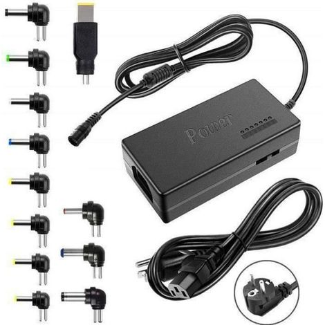 Moniteur d'alimentation pour ordinateur portable 12 -24V chargeur universel universel d'alimentation réglable avec 12 têtes Noir (1/5)