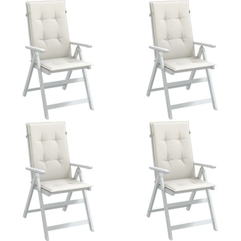 Hochlehner-Auflagen 4 Stk. Melange Creme 120x50x4 cm Stoff