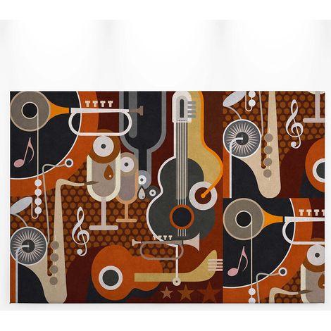 Tableau géométrique multicolore pour salon | Tableau sur toile original instrument de musique | Tableau connu pour bureau & chambre 0,9 x 0,6 m (1/5)