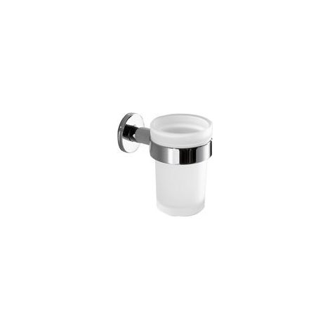 Inda - Touch Wand-Zahnbürstenhalter aus poliertem Chrom / satiniertem Glas