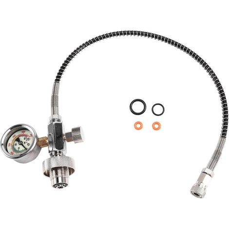 Adaptateur de charge pour station de gonflage PCP pour bouteilles de plongée avec adaptateur DIN G5/8 et flexible de 50 cm (1/5)