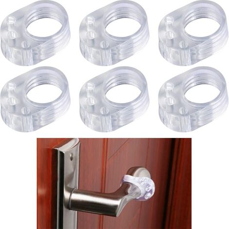 VURAHOME - Tampons de poignée de porte - Lot de 6 butées de porte doubles transparentes - Tampon de poignée de porte - Poignée de meuble (1/5)