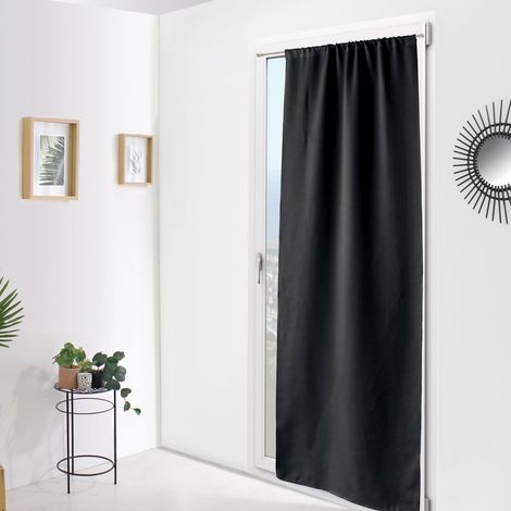Rideau de Porte Occultant "Reglisse" 90x210cm Noir