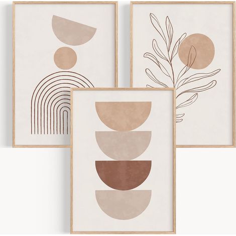 Tableau Decoration Murale, Affiche Decoration Murale 30x40 Sans Cadre, Lot de 3 Tableaux Decoratifs Muraux, Poster Mural Boheme Terracotta Salon Chambre Cuisine (1/4)