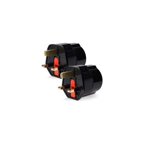 2X Adaptateur Prise Anglaise - Modèle Schuko Type G - Fiche France vers Royaume-Uni - Prise Compact pour Voyage - Compatible Plusieurs Pays