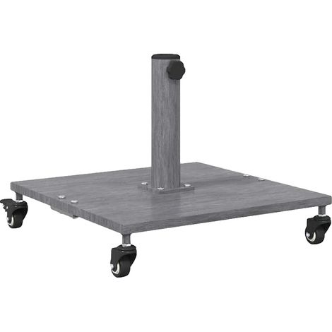 Base para sombrilla de exterior, acero con efecto madera, alta estabilidad, 45 x 45 x 31,5 cm (1/2)