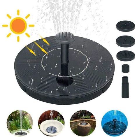Fontaine flottante solaire, pompe à eau solaire 1,5 W pour pompe à fontaine bain d'oiseau petit bassin aquarium... - RWJardin / bassins d'ornement / fontaines pour bassins d'ornement (1/5)