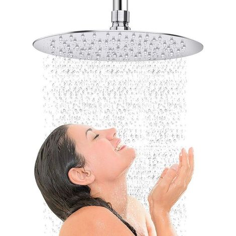 Tete de Douche Ronde, Pomme de Douche en Acier Inoxydable 304, 10 Pouces, G1/2” Connexions Standard Threads (1/5)