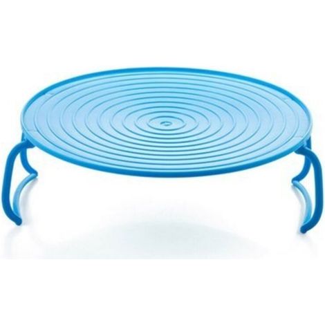XEPHO Plateau Rond Cuiseur Vapeur Rack, Double Couche Vapeur Rack Support de Plateau de Cuisson en Plastique avec Jambe Pliable pour Plats au Four Micro-ondes Assiette Plateau Cuisson à la Vapeur Rack