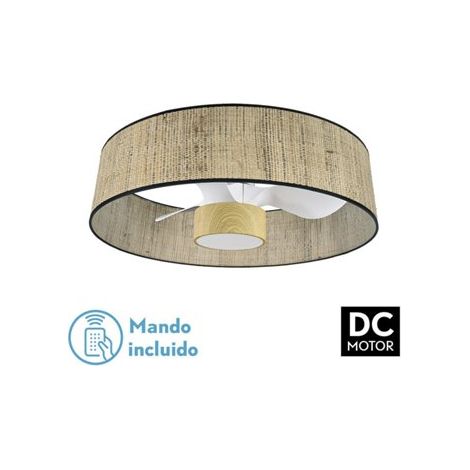 Ventilateur Natasha DC 24 W, ampoules en roseau/hêtre blanc, 70 cm, 2390 lm, 6 vitesses, télécommande 3CCT (1/3)