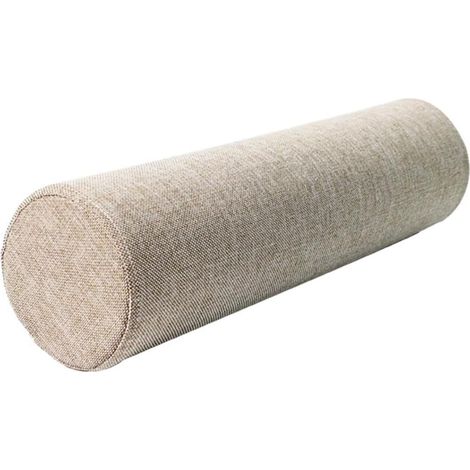 Coussin rond en mousse à mémoire de forme pour la nuque, coussin cylindrique cervical avec fermeture éclair en lin, coussin pour canapé, accoudoir, dossier, tête, lombaires, support pour jambes (camel (1/5)