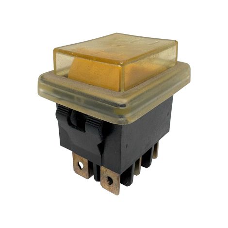 JIABEN KND2-14/2 Wippschalter 250V 20A 6Pin Schalter mit Abdeckung gelb für Gartenhäcksler uvm. (1/5)