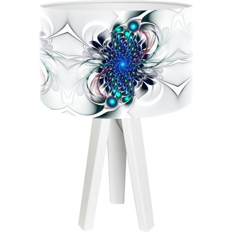 Lampe de chevet mandala foto-315 - Blanc, bleu