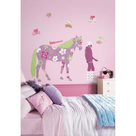 FANTASIE HORSE - Stickers repositionnables géants cheval motifs fantaisies 128x114 (1/4)