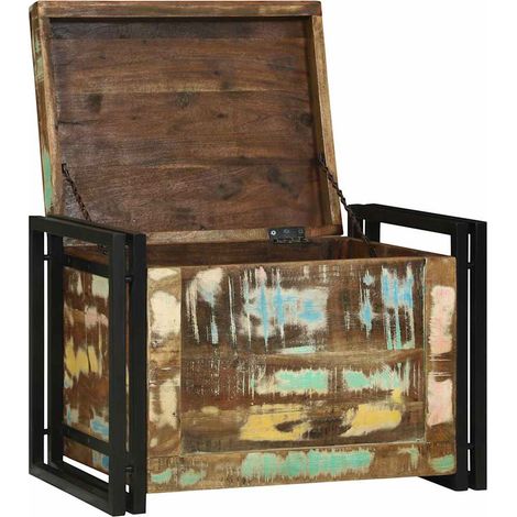 Boîte de rangement Marron et Noir 60 x 40 x 41 cm bois recyclé