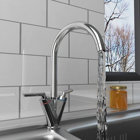 Two Handle Mono Kitchen Sink Mixer Tap (1/5)