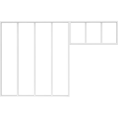 Verrière atelier en aluminium thermolaqué blanc 120 x 130 cm + imposte 83 x 40 cm (L x H) – BAYVIEW
