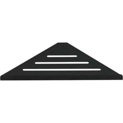 Étagère de douche d'angle en alliage d'aluminium, panier à cosmétiques triangulaire, étagère murale de rangement pour la cuisine, coloris Starlight (1 pièce), noir. (1/3)