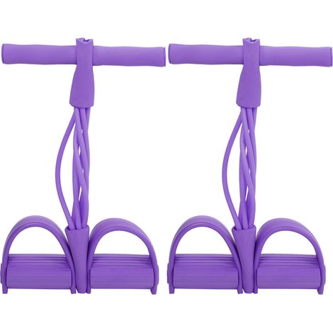 Élastique Fitness Résistance 4 Tubes Entraînement Abdominaux Yoga Équipement Stretching Violet (1/5)
