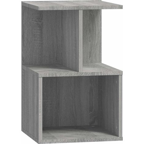 Maison Exclusive - Mesita de noche madera contrachapada gris Sono (1/5)