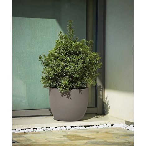 ETRIA UNO - VASO IN RESINA-TORTORA / Diam 24 cm