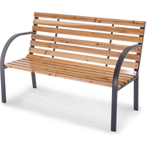Gartenbank PX-GB-1 Practixx - 2-Sitzer Bank 120cm Länge 160kg belastbar Holz-Anthrazit stabil und modern (1/3)