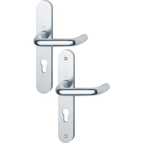 Manilla de puerta Hoppe paris reversible acabado satinado 234x39mm
