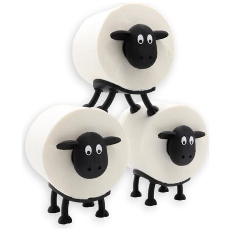 le mouton des toilettes - Porte-papier toilette pour rouleaux de 38 et 42 mm - Mouton - Porte-rouleau de papier toilette (lot de 3) (1/5)