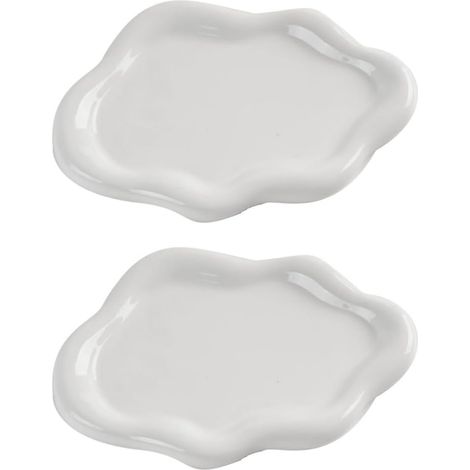 Vassoio a forma di nuvola, vassoio in ceramica, vassoio portaoggetti, vassoio porta anelli, vassoio da toeletta (1/5)