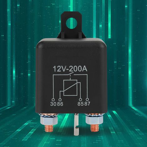 Relais de démarreur haute performance 12 V 200 A normalement ouvert pour voitures et camions avec connexions (1/5)