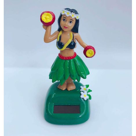 Niedliche Cartoon-Hawaii-Mädchen-Auto-Armaturenbrett-Ornament-Solar-Wackelfigur-Auto-Innendekoration (1/3)