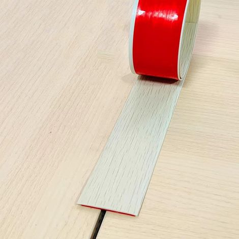 Cinta de sellado para juntas, 5 cm de ancho 2 m, fabricada en PVC, autoadhesiva sin pegamento, color imitación madera de arce. (1/5)
