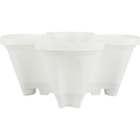 [Maceta] Maceta para fresas y otras plantas, PP 35x35x15cm, blanca, ahorra espacio. (1/5)