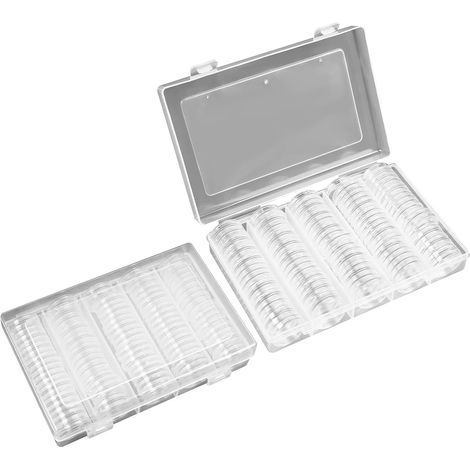 200 Coin Capsules for 2 Euro Coins with 2 Storage Boxes, 26 mm Coin Storage (1/5)