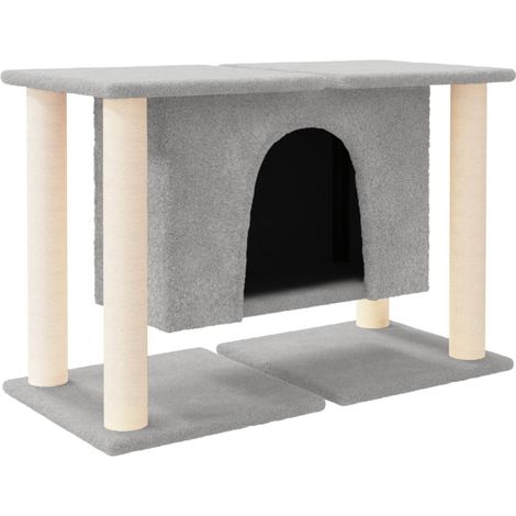 Tiragraffi per gatti Mobili per arrampicata su torre Tiragraffi piattaforma da arrampicata con tiragraffi in sisal leggero 50 cm grigio 020022607