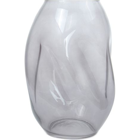 Vaso decorativo Sidney in vetro soffiato grigio (1/3)