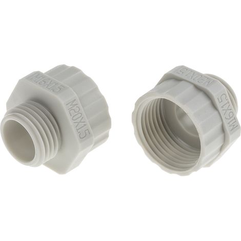 Adaptateur de filetage, RS PRO Gris, M16 M20 ( Prix pour Paquet de 10 )