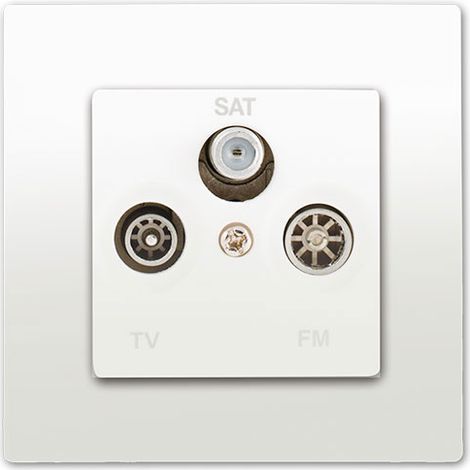 SIEMENS Prise TV FM SAT Blanc Delta Viva + Plaque Blanc
