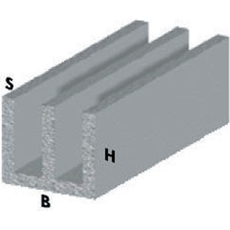 PROFILO ARGENTO H.100 CM CANALINO UU 16X12X1 MM- ARCANSAS- 5,0 pz