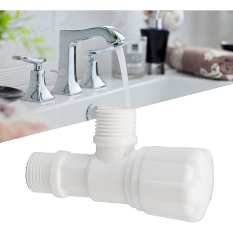 Lot de 2 vannes à trois voies à filetage extérieur G1/2, raccords de plomberie PPR, accessoires de tuyauterie, robinet d'eau chaude et froide en plastique (1/5)
