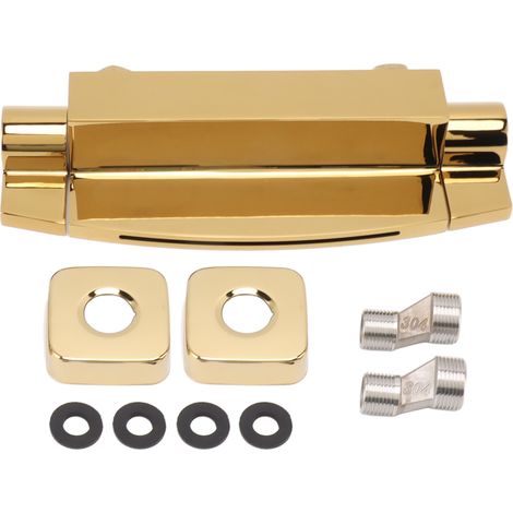 Robinet de douche et de baignoire carré élégant et durable, fixation murale, pour salle de bain, idéal pour la maison ou l'hôtel (couleur or). (1/5)