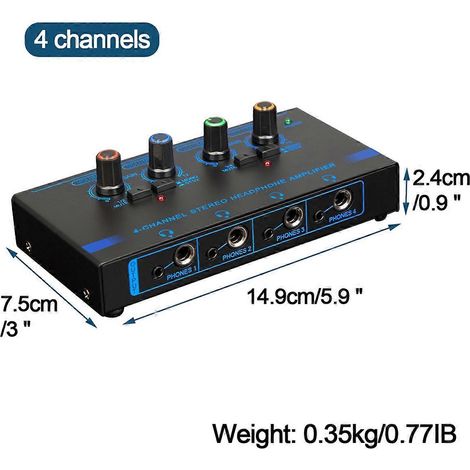 Kopfhörerverstärker mit 10-MHz-Netzteil, blau (1/5)
