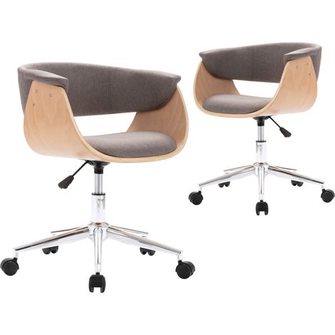 Maison Exclusive - Esszimmerstühle 2 Stk. Drehbar Taupe Stoff