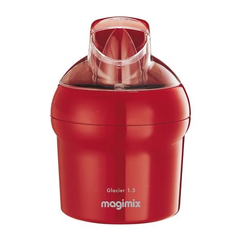 Magimix – Sorbetière 1.5L 15W rouge – Double pale brevetée pour glaces onctueuses – Cuve inox – Capacité 1.5L – Simple à utiliser
