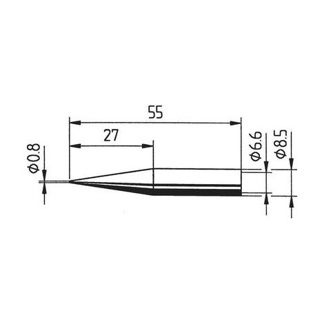 Ersa 842 SD Punta di saldatura Forma matita, prolungata Dimensione punta 0.8 mm Contenuto 1 pz.